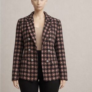 Simons Pink and Black Checkered Blazer
